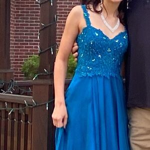 Sparkly Blue Camille La Vie Prom Dress